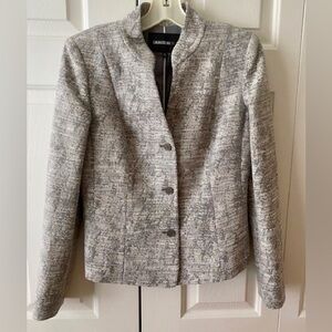 Lafayette 148 New York Grey Tweed Jacket Blazer Sz4